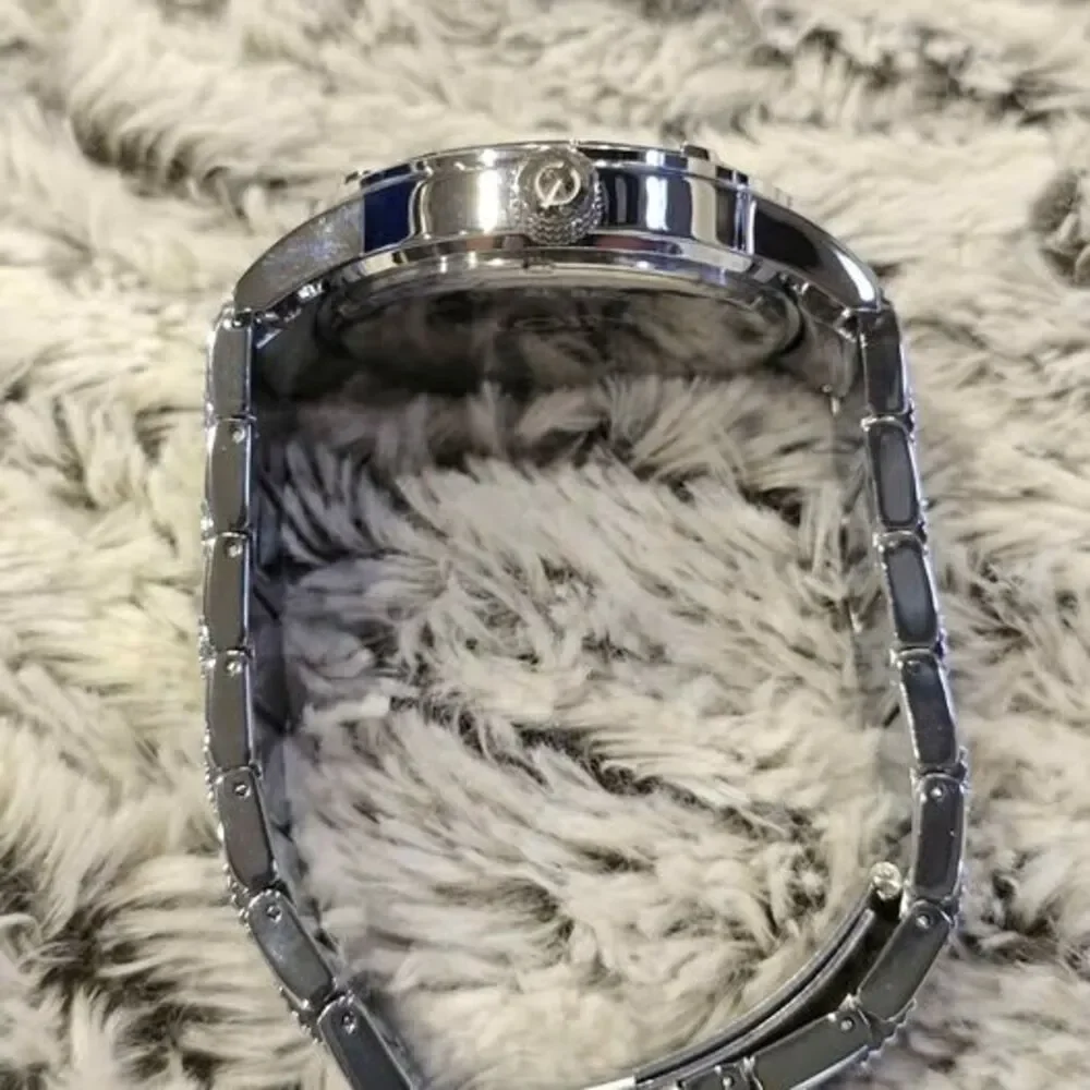 Elgin Men's Silver-Tone Crystal Watch